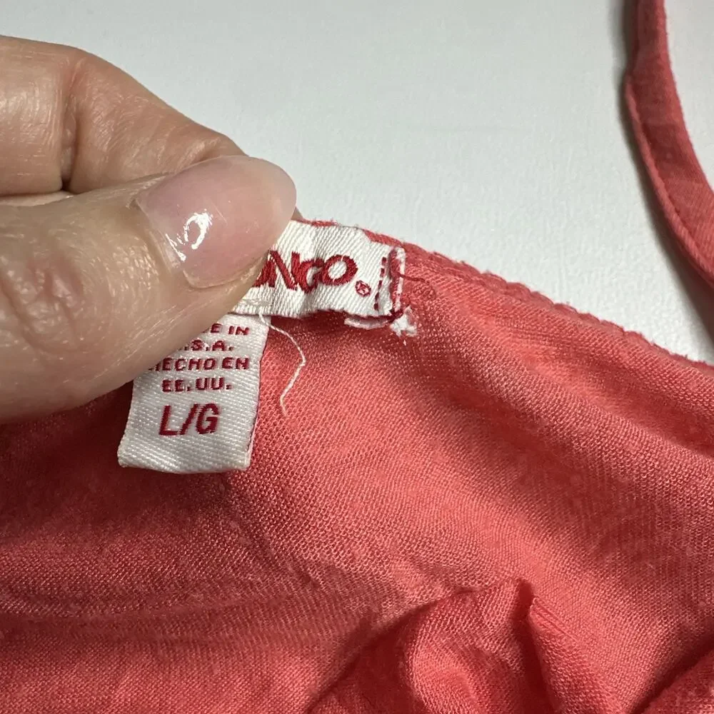 Vintage Y2K Bongo Floral Mesh Layered Cami Tank Top L Coquette Fairycore Pink